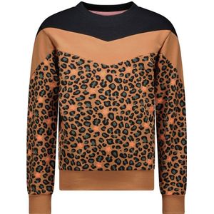 TYGO & vito sweater Sasja met panterprint bruin/zwart