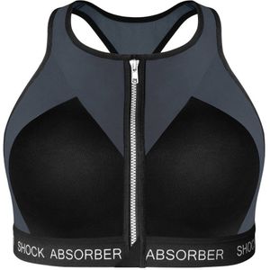 Shock Absorber level 4 sportbh Infinity Power met ritssluiting zwart/grijs