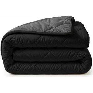 Sleeptime - 2 in 1 Diamant Dekbed - Dekbed zonder Overtrek Inclusief Kussenslopen - 240x200 - Zwart/Antraciet