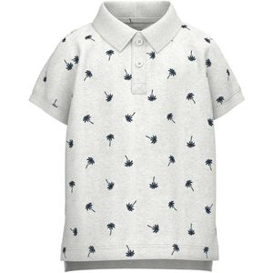 NAME IT MINI polo NMMVOLO met all over print wit/donkerblauw