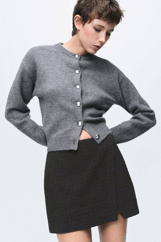 MANGO - FELIPE - Gebreid Vest - Grijs