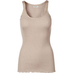 Rosemunde Ribgebreide Singlet met Zijde Nude