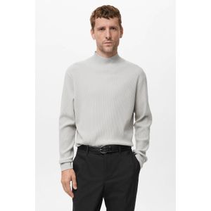 Mango Man trui rib gebreid wit