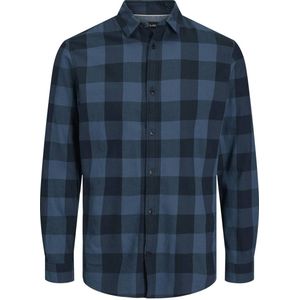 JACK & JONES JUNIOR geruit overhemd JJEGINGHAM donkerblauw/zwart