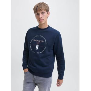 JJ REBEL - Sweater - Donkerblauw - Heren - Ronde Hals - Lange Mouwen