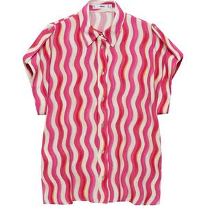 Mango blouse met grafische print roze/ecru