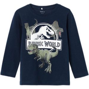 NAME IT MINI longsleeve NMMNIJAL met katoen donkerblauw/wit/groen