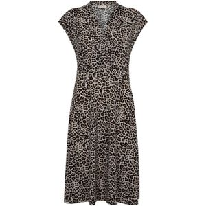 FREEQUENT jurk FQYRSA-DRESS met dierenprint zwart/bruin