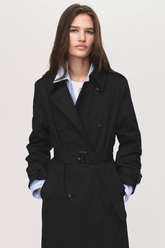 Mango trenchcoat zwart