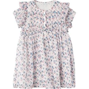 NAME IT MINI A-lijn jurk NMFFENORMA met all over print wit/roze/blauw