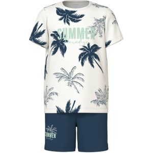 NAME IT KIDS shortama donkerblauw/wit