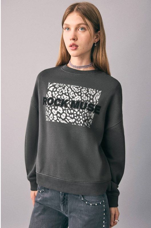 MANGO TEEN - MUSE - Sweatshirt - Antraciet - Lange Mouw