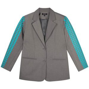 Refined Department oversized blazer Bodi grijs/turquoise