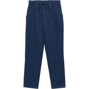 Mango loose fit pantalon donkerblauw