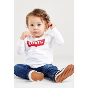 Levi's Kids baby longsleeve Batwing met logo wit