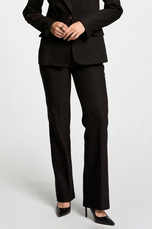 Morgan straight regular waist pantalon zwart