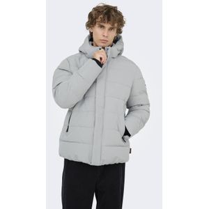ONLY & SONS gewatteerde jas grijs