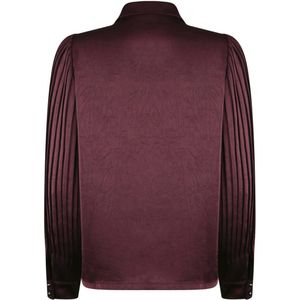 Poools - Blouse - Bordeaux - Effen - Halslijn Polokraag