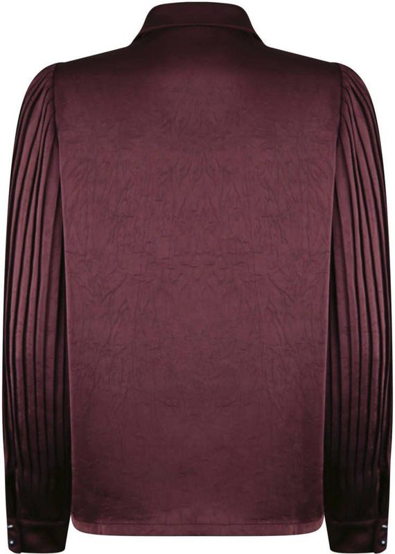 Poools - Blouse - Bordeaux - Effen - Halslijn Polokraag