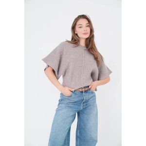 Est'seven gebreide trui met wol taupe
