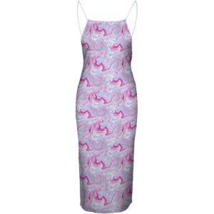 NOISY MAY jurk NMDESTINEY met all over print roze/ paars