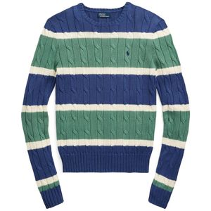 POLO Ralph Lauren gestreepte kabeltrui blauw/groen