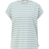 Q/S by s.Oliver gestreepte top turquoise/wit