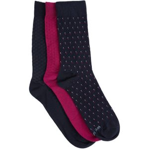 WE Fashion sokken zwart/roze - set van 3