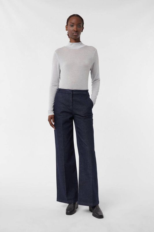 comma wide leg jeans dark blue denim