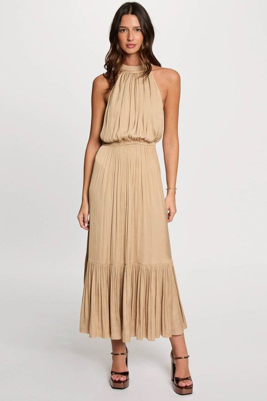 Morgan - Satijnen Jurk - Beige