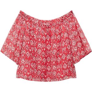 Mango Kids off shoulder top met all over print rood