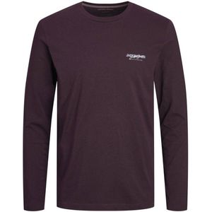 JACK & JONES regular fit longsleeve JJALVIS met printopdruk vineyard wine