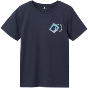 NAME IT KIDS T-shirt NKMBATHIAS met backprint donkerblauw