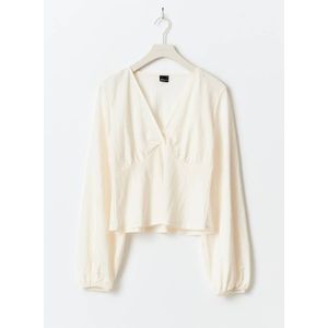 Gina Tricot - Top - Lichtgeel - Lange Mouwen - V-hals