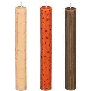 Mica Decorations Dinerkaars (set 3 stuks) Brock - Paraffine - Multi - 2,2x17x2,2 cm (BxHxD)