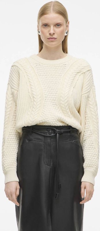 Rouge Edit - Roumicala LS O-Neck Knit - Gebreide Trui - Beige