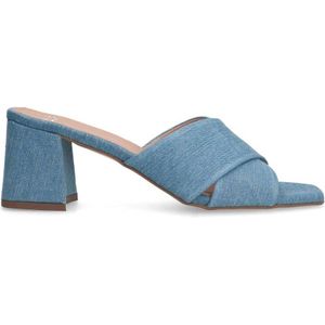 Manfield denim muiltjes blauw