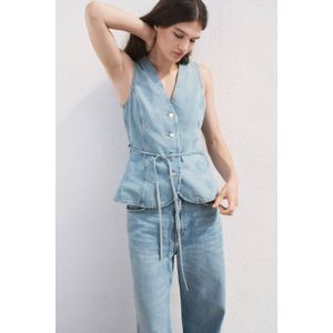 Mango denim gilet light blue denim