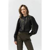 LabeL DOT imitatieleren flared regular waist flared broek groen