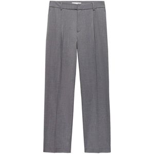 Mango straight fit pantalon grijs