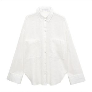 Mango semi-transparante blouse wit
