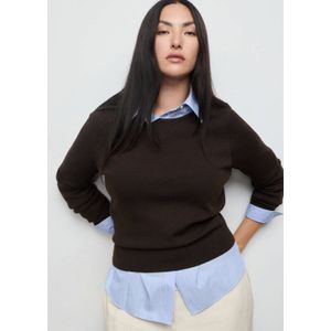 Mango gebreide trui donkerbruin