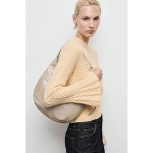 Mango gebreide trui geel met kabels