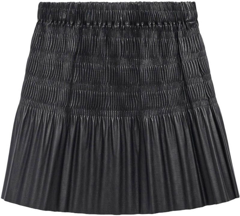 Mango Kids - A-lijnrok - Zwart - Imitatieleren Rok