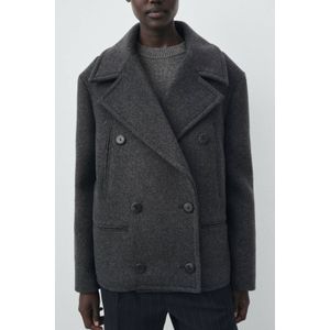 Mango wollen coat grijs