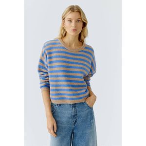 OUI gestreepte pullover met wol blauw
