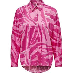 ONLY blouse ONLSERINA met zebraprint roze