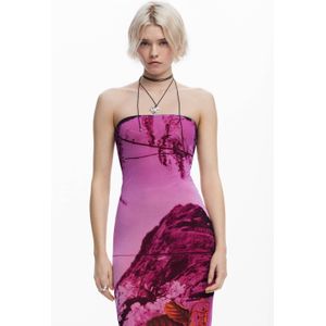 Desigual midi jurk roze