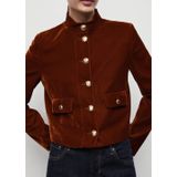 Mango fluwelen jasje donker oranje