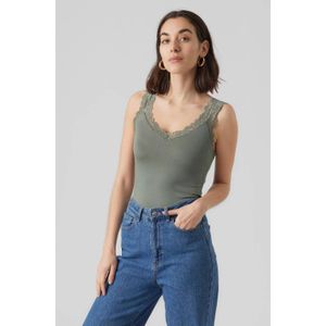 VERO MODA singlet VMROSA met kant groen